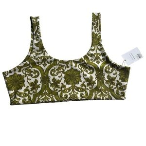 Women's Savannah Morrow Noemi Swim Top - Sicilian XL Green & White NWT